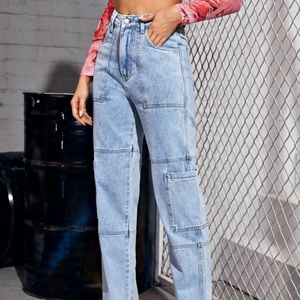SHEIN LIGHT CARGO JEANS SIZE SMALL